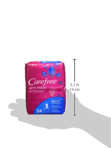 Carefree Panty Liners for Women, Regular, Wrapped, Unscented, 54 ct