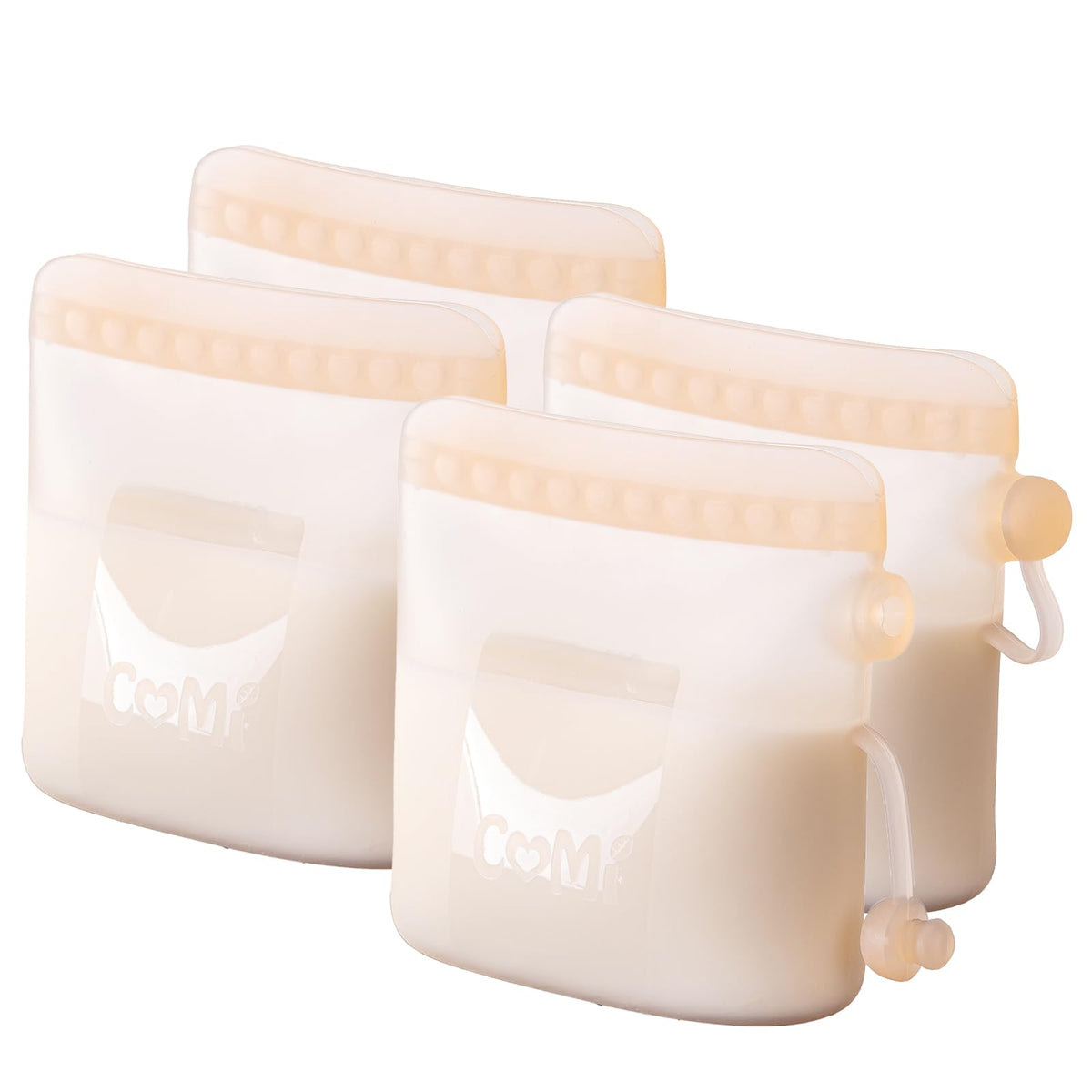 COMI Silicone Breast Milk Storage Bags Reusable, 9oz, BPA Free, 4Green