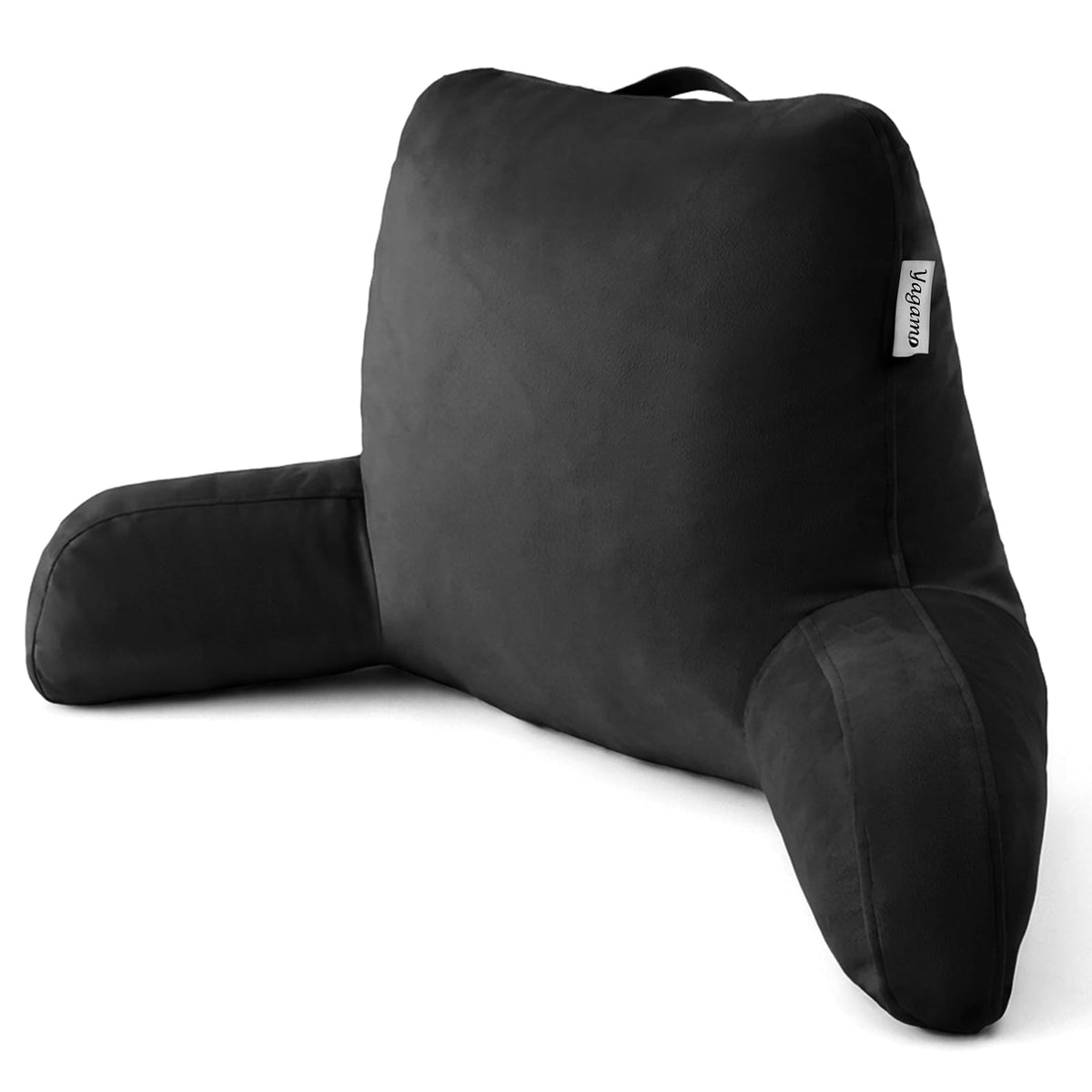 Reading Pillow with Adjustable Memory Foam,Adult Backrest with Arms, Back Pillow for Sitting in Bed with Washable Cover- Large, Gray