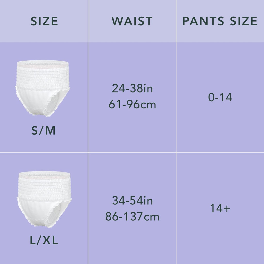 Rael Disposable Period Underwear, Organic Cotton Cover (Size S-M, 12 Ct)
