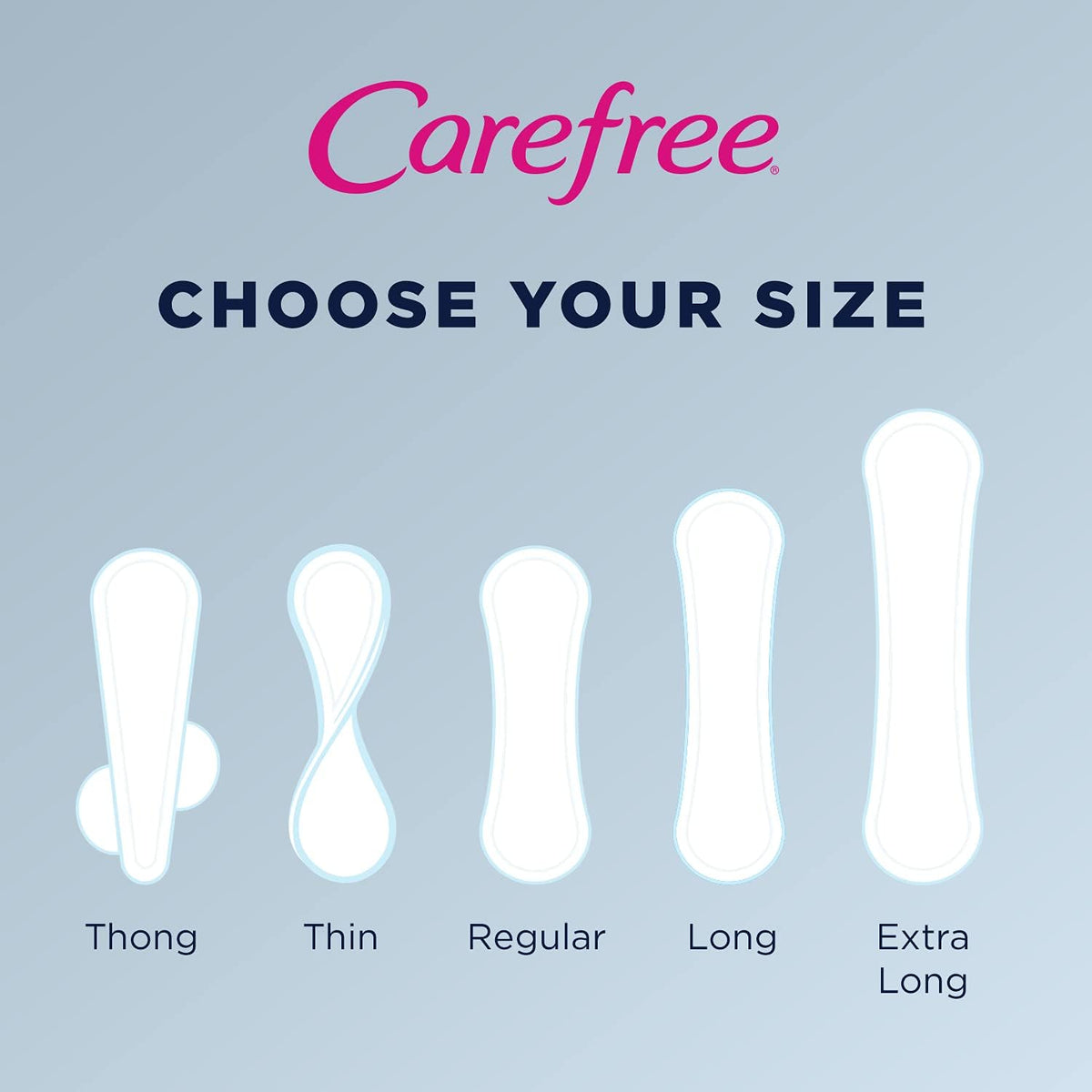 Carefree Panty Liners for Women – Regular, Unscented, Individually Wrapped, 54 Count