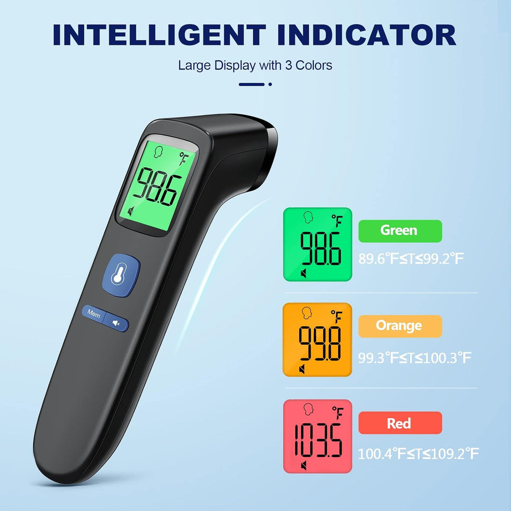 No-Touch Thermometer for Adults, Kids, Babies, 1-Sec Fast Accurate (Black)
