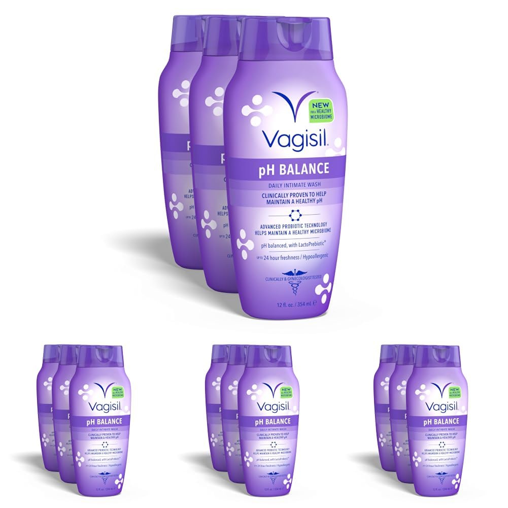 Vagisil pH Balance Feminine Wash, LactoPrebiotic, 12 Fl Oz (3 Pack)