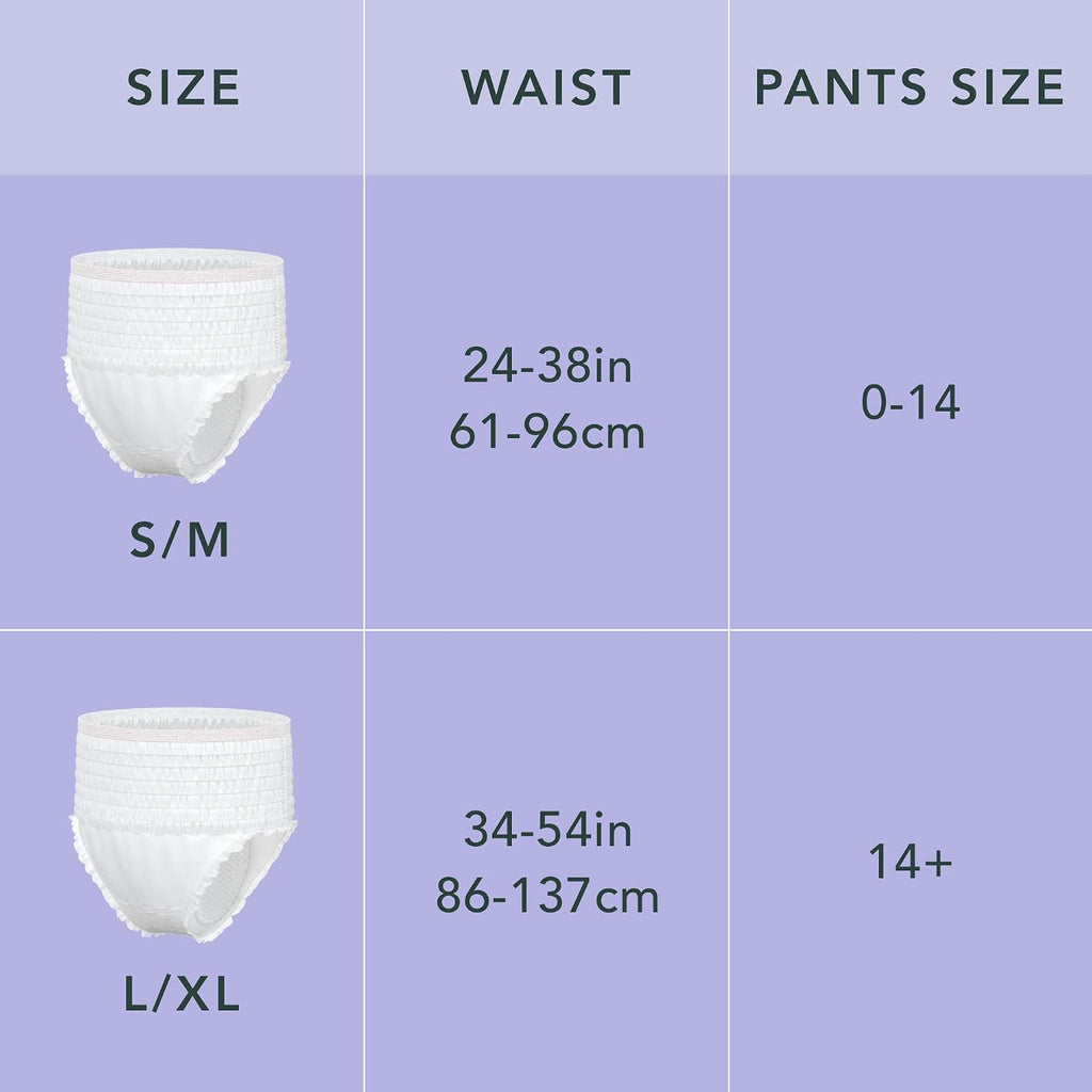Rael Disposable Period Underwear, Organic Cotton Cover (Size S-M, 12 Ct)