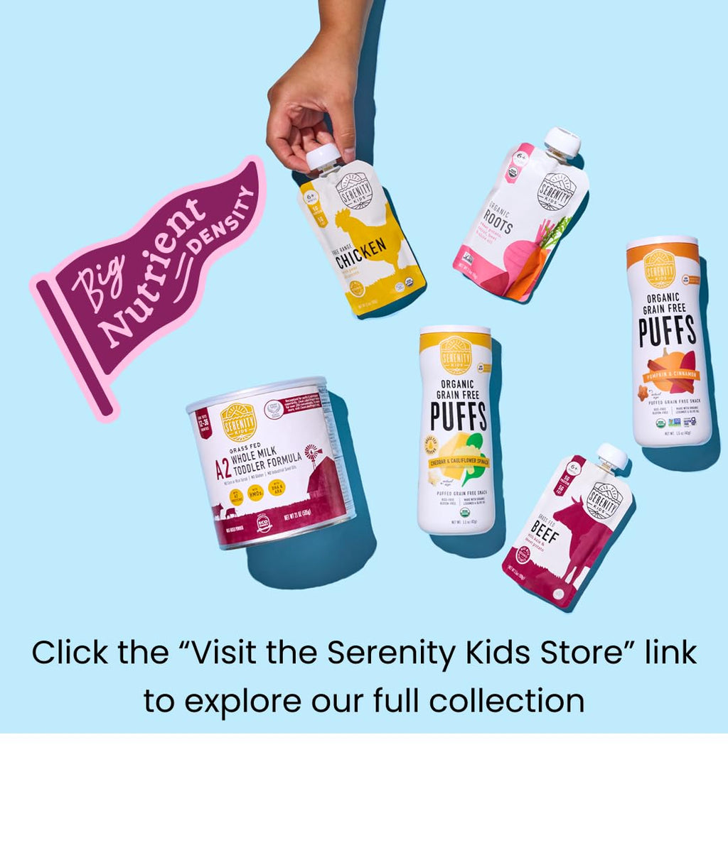 Serenity Kids Organic Baby Food Pouches, 5g Protein, 3.5 Oz, 8 Pack