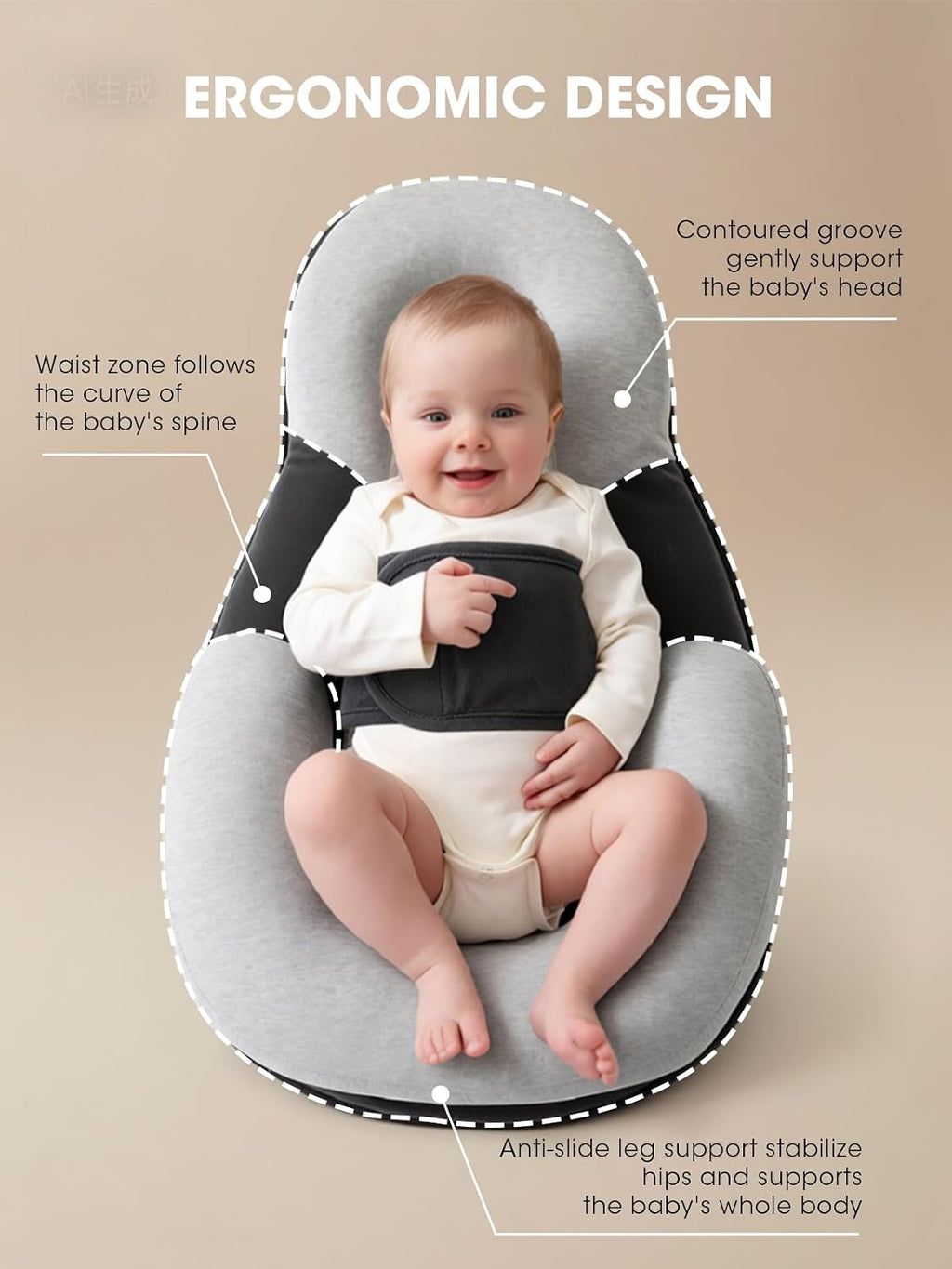Baby Bottle Feeding Support Pillow – Portable Hands-Free Cushion for Newborn Bottle & Breastfeeding