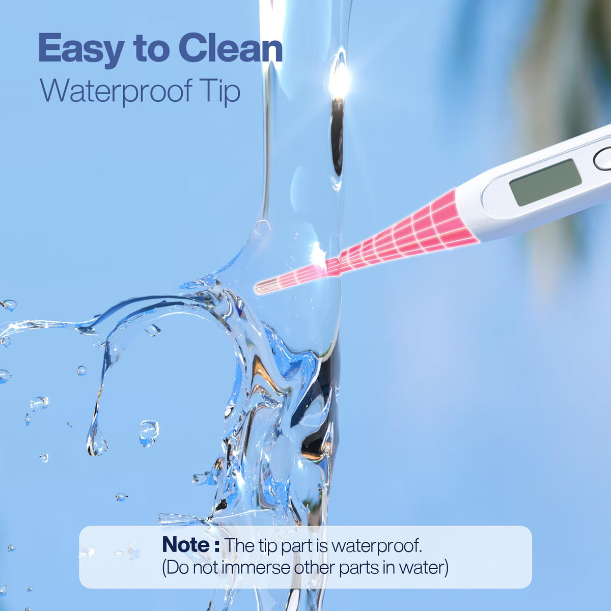 Boncare 10 Seconds Oral Thermometer for Adults and Kids, Light Blue