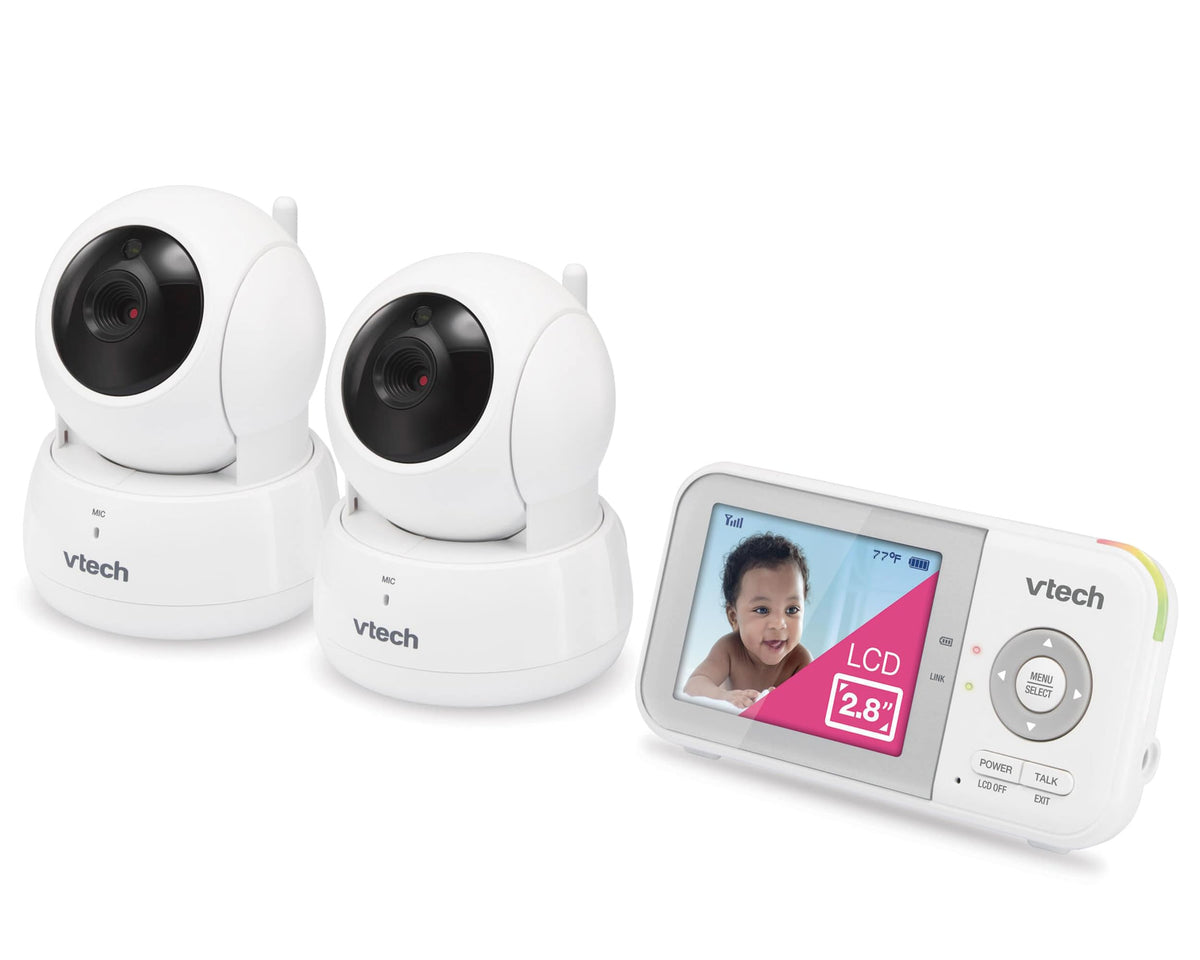 VTech Baby Monitor No WiFi – 19Hr Video Battery, 1000ft Range, Night Vision, Two-Way Talk, Temperature Sensor, Sound-Activated Screen, Lullabies | VM819