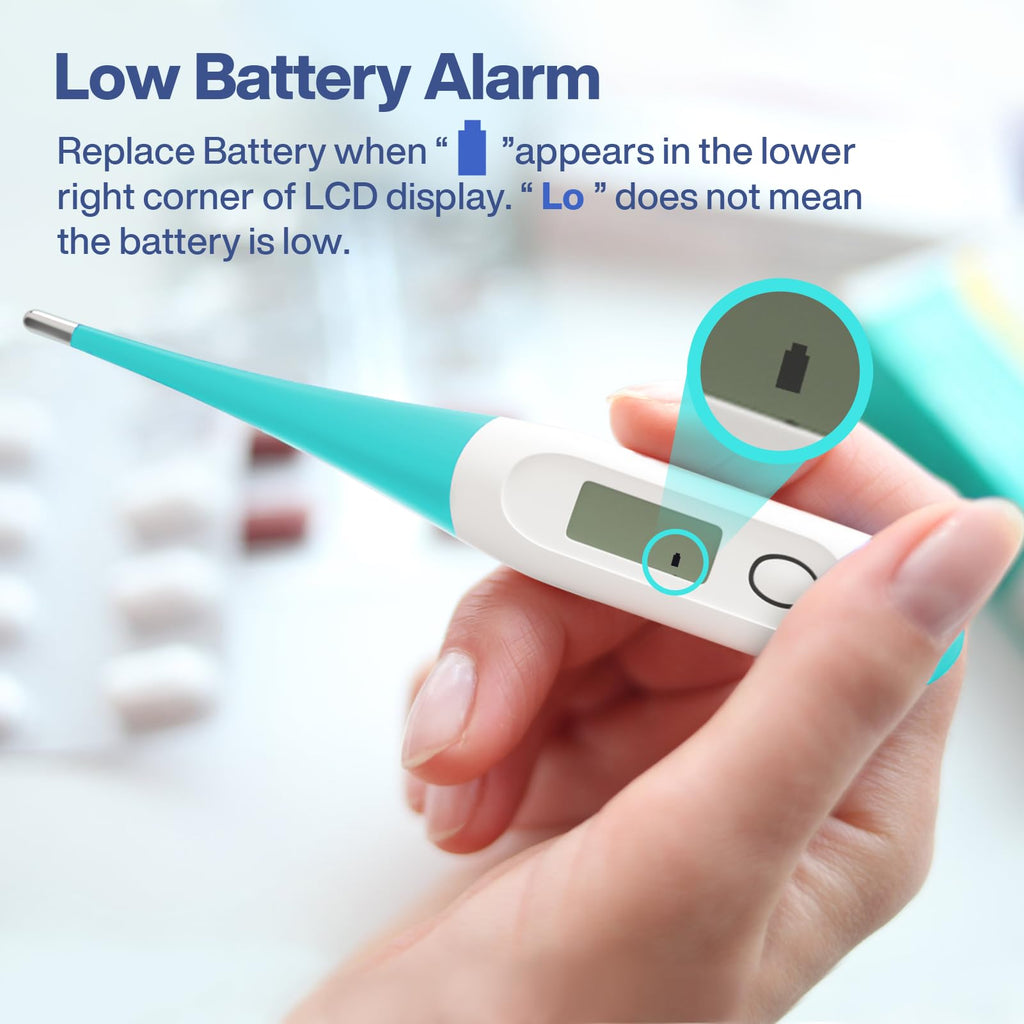 Boncare 10 Seconds Oral Thermometer for Adults and Kids, Light Blue