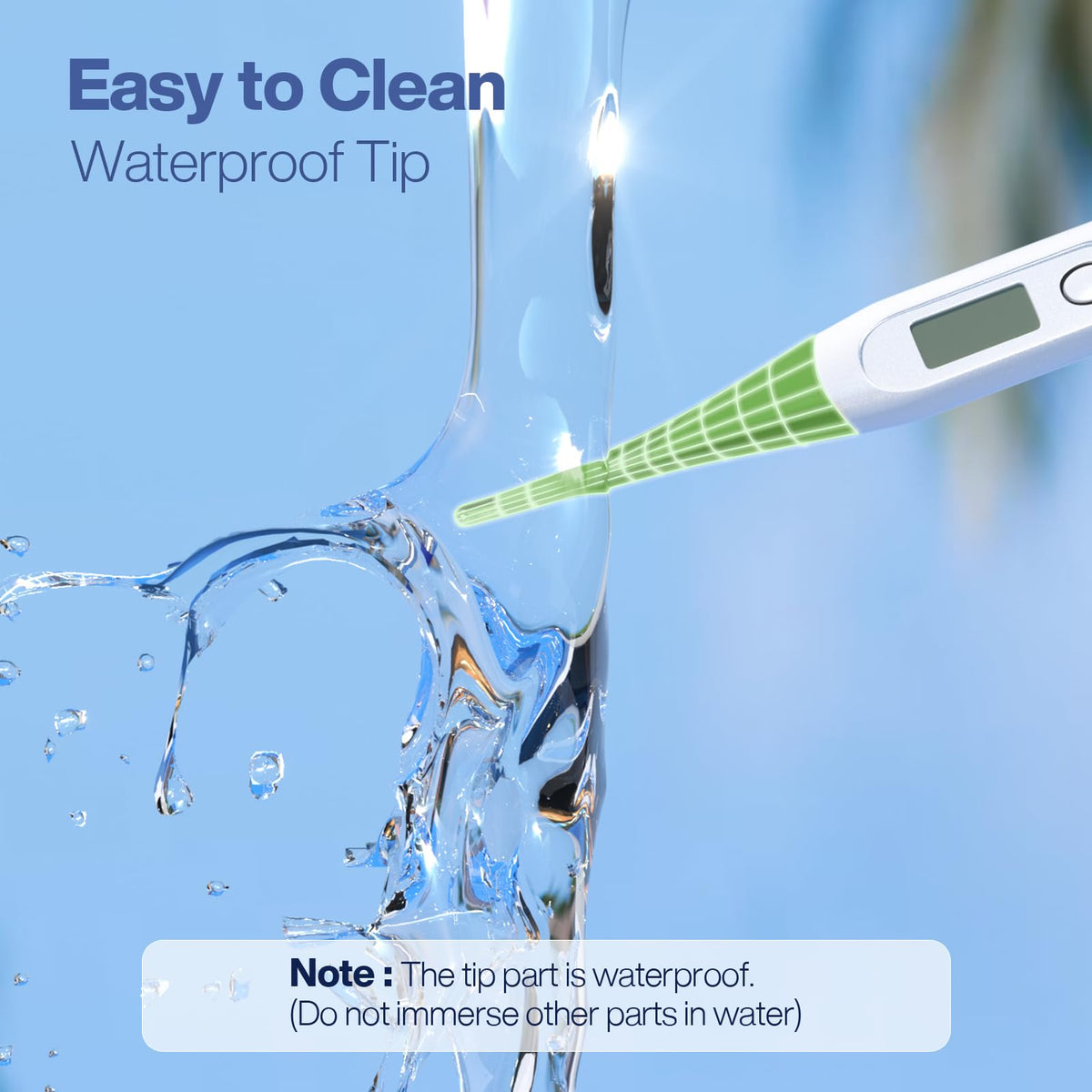 Boncare 10 Seconds Oral Thermometer for Adults and Kids, Light Blue