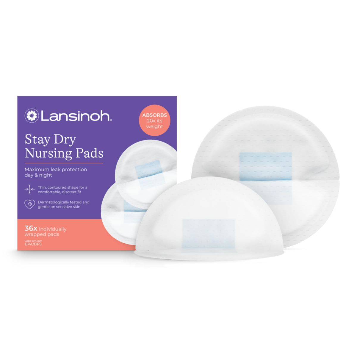 Lansinoh Stay Dry Disposable Nursing Pads, 100 Count