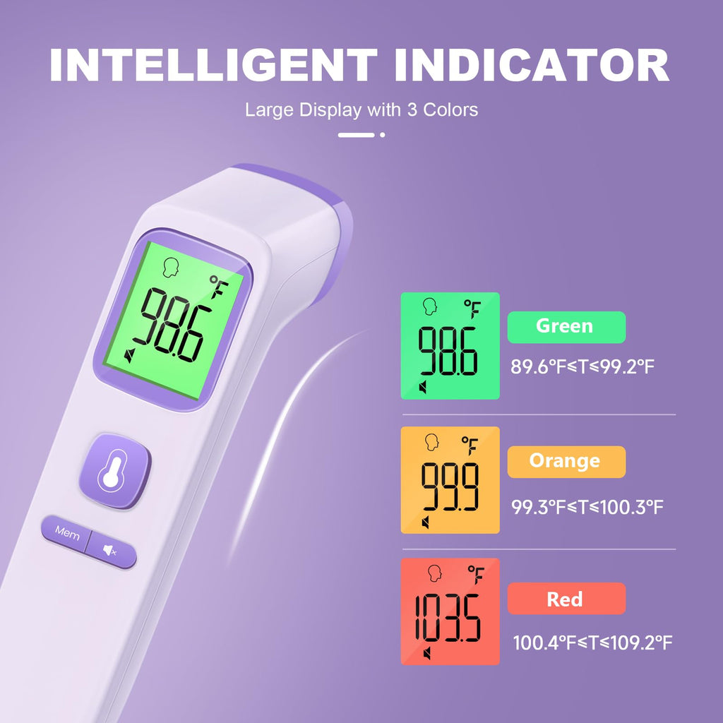 No-Touch Thermometer for Adults, Kids, Babies, 1-Sec Fast Accurate (Black)