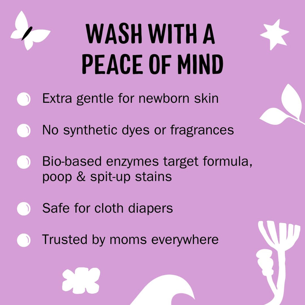 Molly's Suds Baby Liquid Laundry Detergent | Removes Formula, Poop & Spit-Up Stains | Extra Gentle for Infants, Babies, Toddlers (Fragrance Free, 100 Loads)