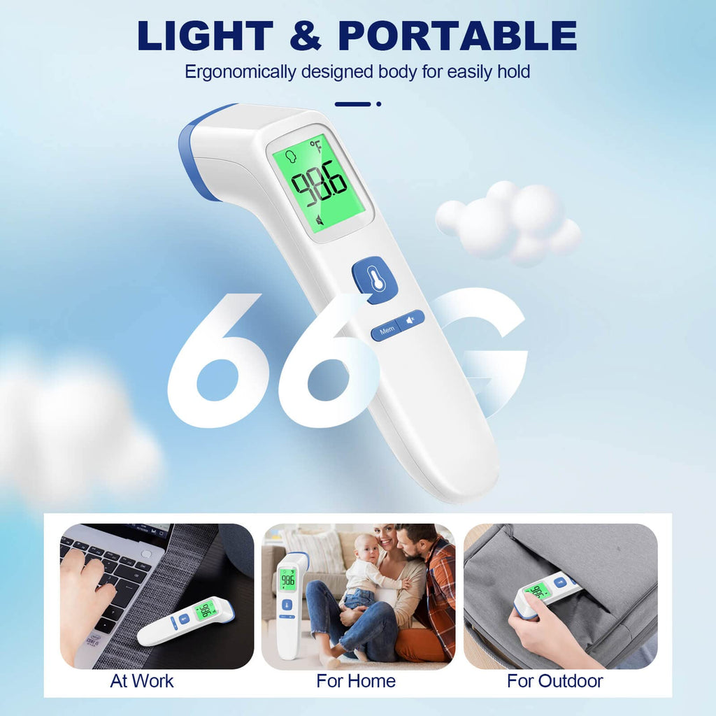 No-Touch Thermometer for Adults, Kids, Babies, 1-Sec Fast Accurate (Black)