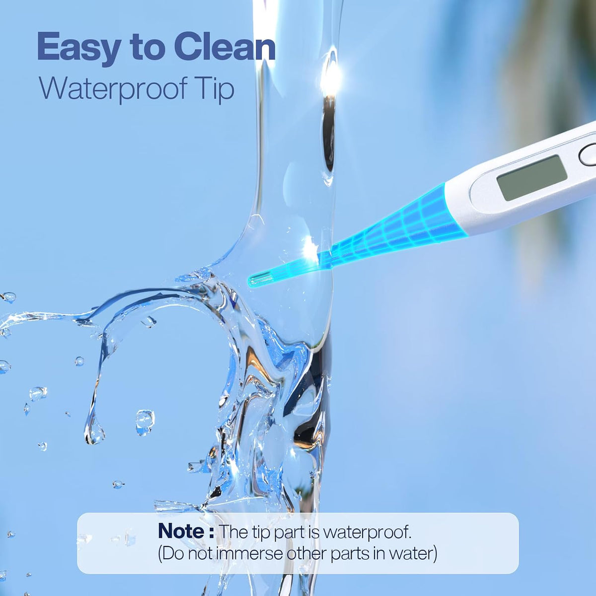 Boncare 10 Seconds Oral Thermometer for Adults and Kids, Light Blue