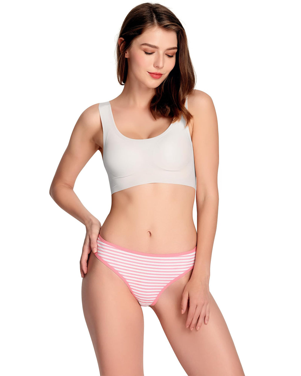 ANZERMIX Women's Breathable Cotton Thong Panties Pack of 6