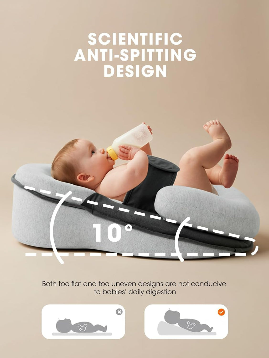 Baby Bottle Feeding Support Pillow – Portable Hands-Free Cushion for Newborn Bottle & Breastfeeding