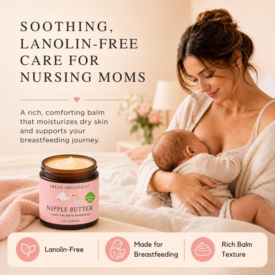 Irene Organics Nipple Butter – Lanolin-Free Nursing Balm