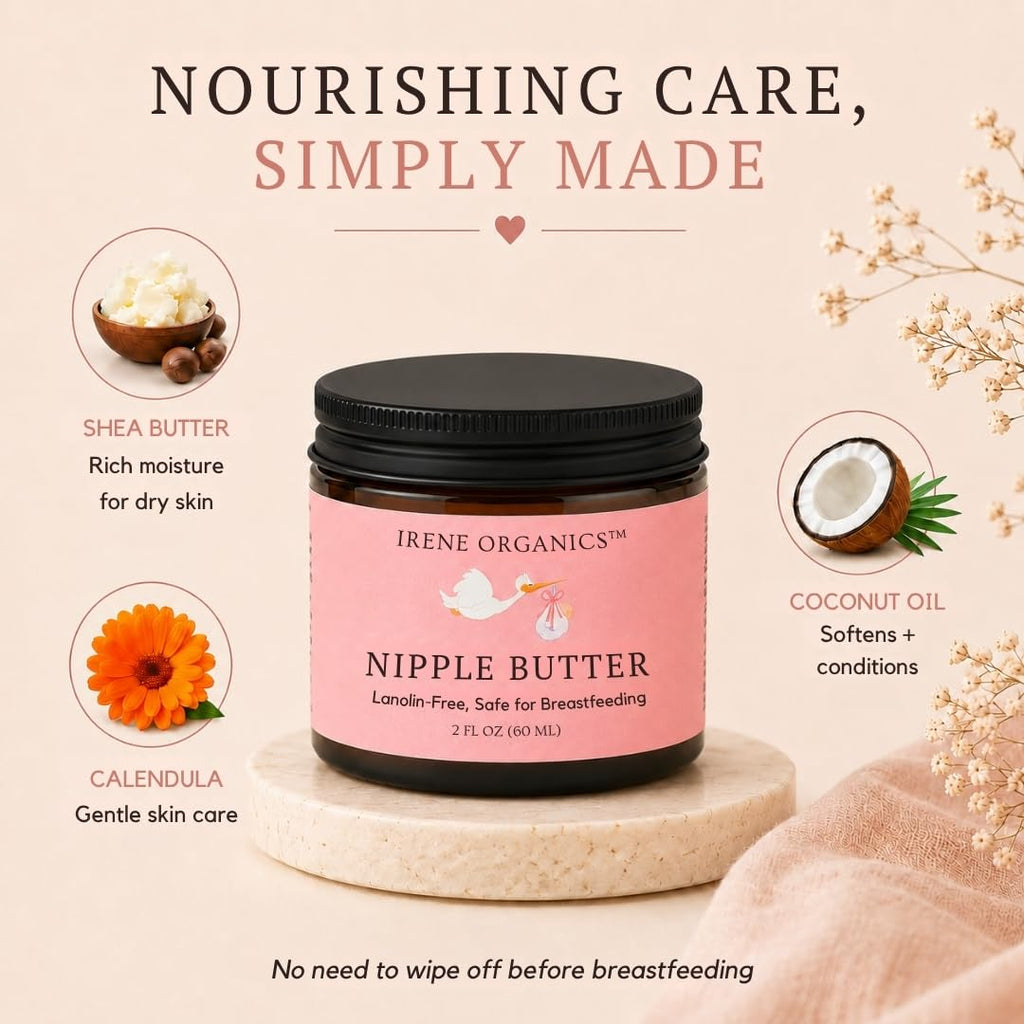 Irene Organics Nipple Butter – Lanolin-Free Nursing Balm
