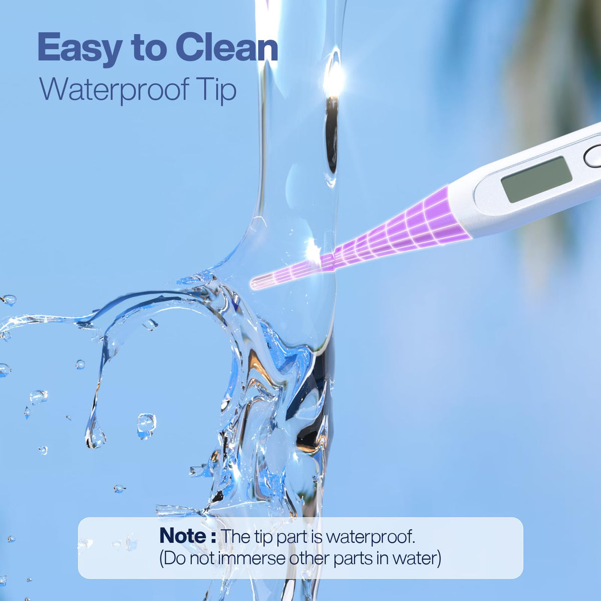 Boncare 10 Seconds Oral Thermometer for Adults and Kids, Light Blue