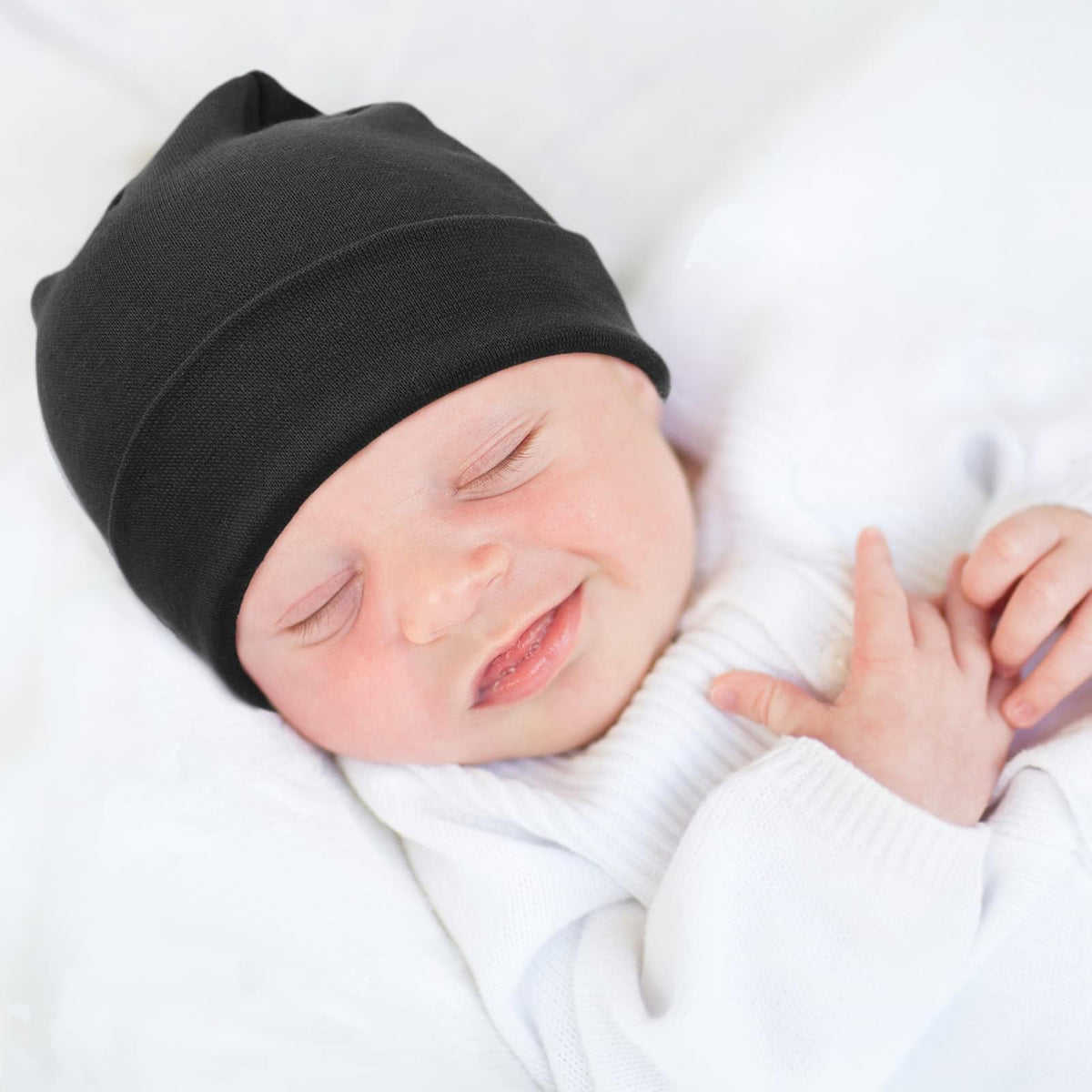 BQUBO Baby Hats and Mittens Infant Cotton Beanie Gloves No Scratch Set Newborn Hospital Hat for Boys Girls