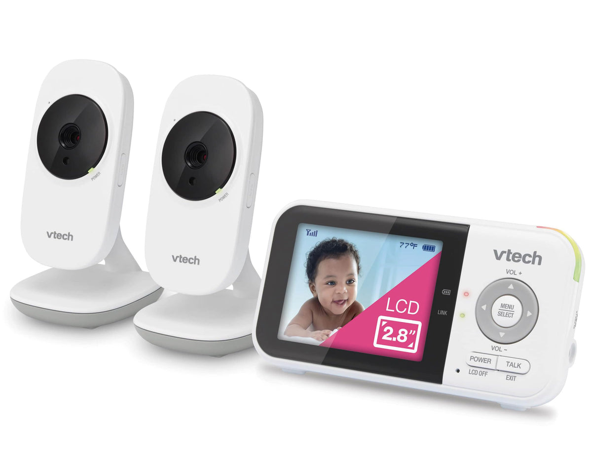 VTech Baby Monitor No WiFi – 19Hr Video Battery, 1000ft Range, Night Vision, Two-Way Talk, Temperature Sensor, Sound-Activated Screen, Lullabies | VM819