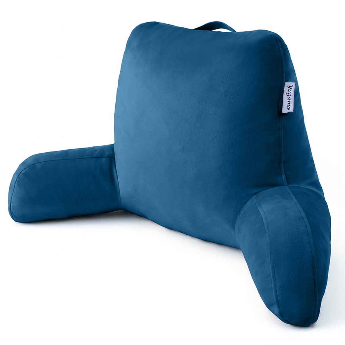 Reading Pillow with Adjustable Memory Foam,Adult Backrest with Arms, Back Pillow for Sitting in Bed with Washable Cover- Large, Gray