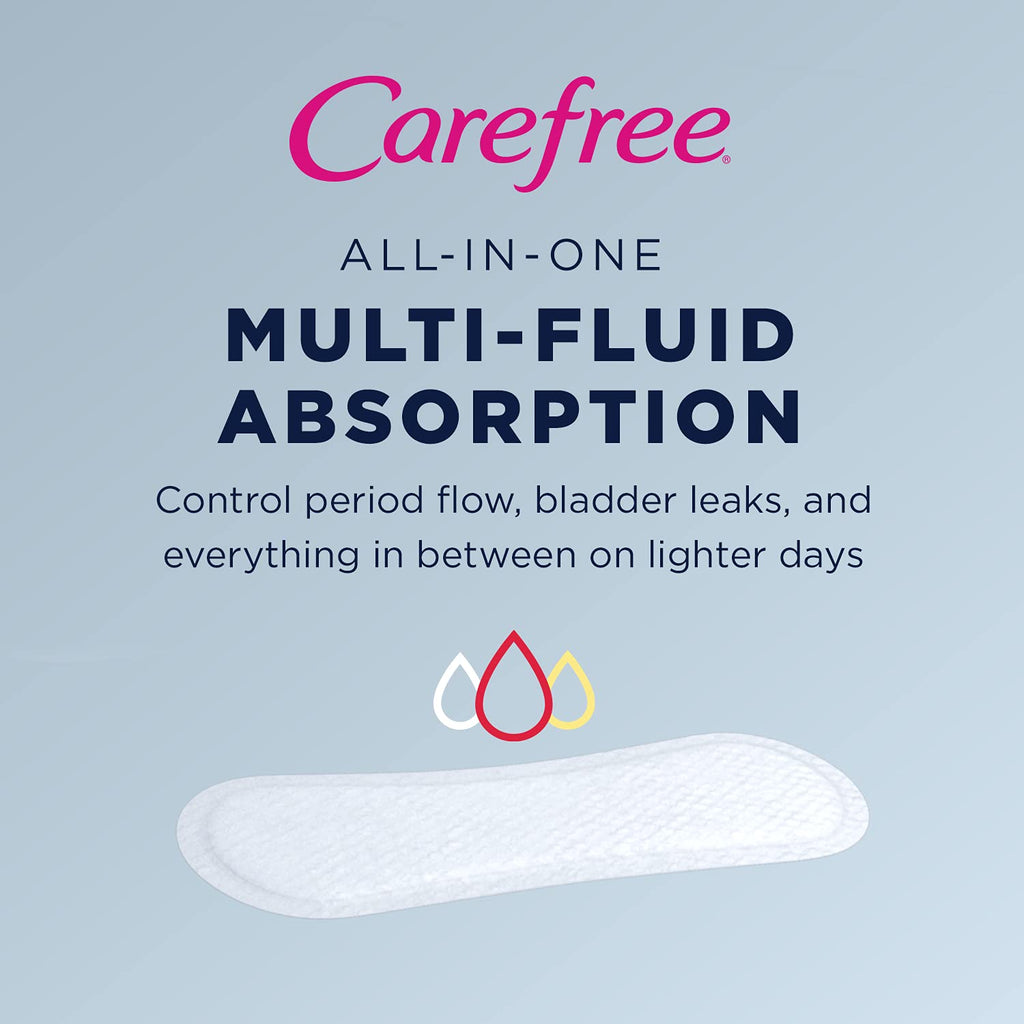 Carefree Panty Liners for Women, Regular, Wrapped, Unscented, 54 ct
