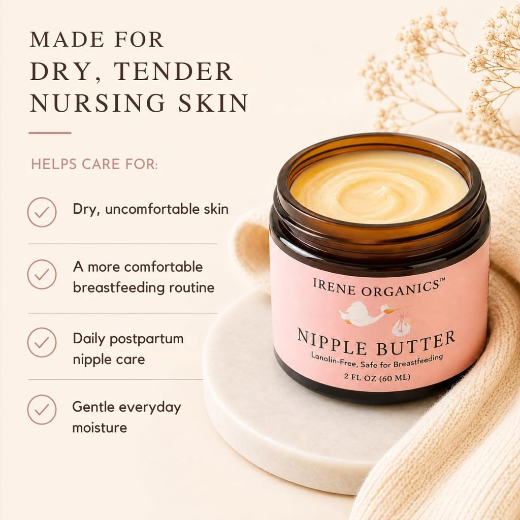 Irene Organics Nipple Butter – Lanolin-Free Nursing Balm