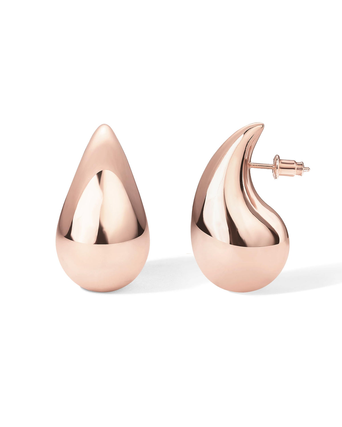 PAVOI 14K Gold Plated 925 Sterling Silver Post Teardrop Chunky Hoop Earrings - Lightweight Drop Earrings for Women - Designer Earring Trendy Jewelry