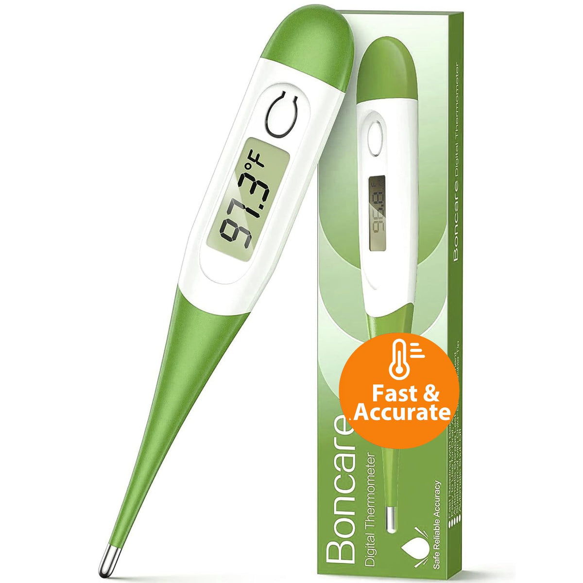 Boncare 10 Seconds Oral Thermometer for Adults and Kids, Light Blue