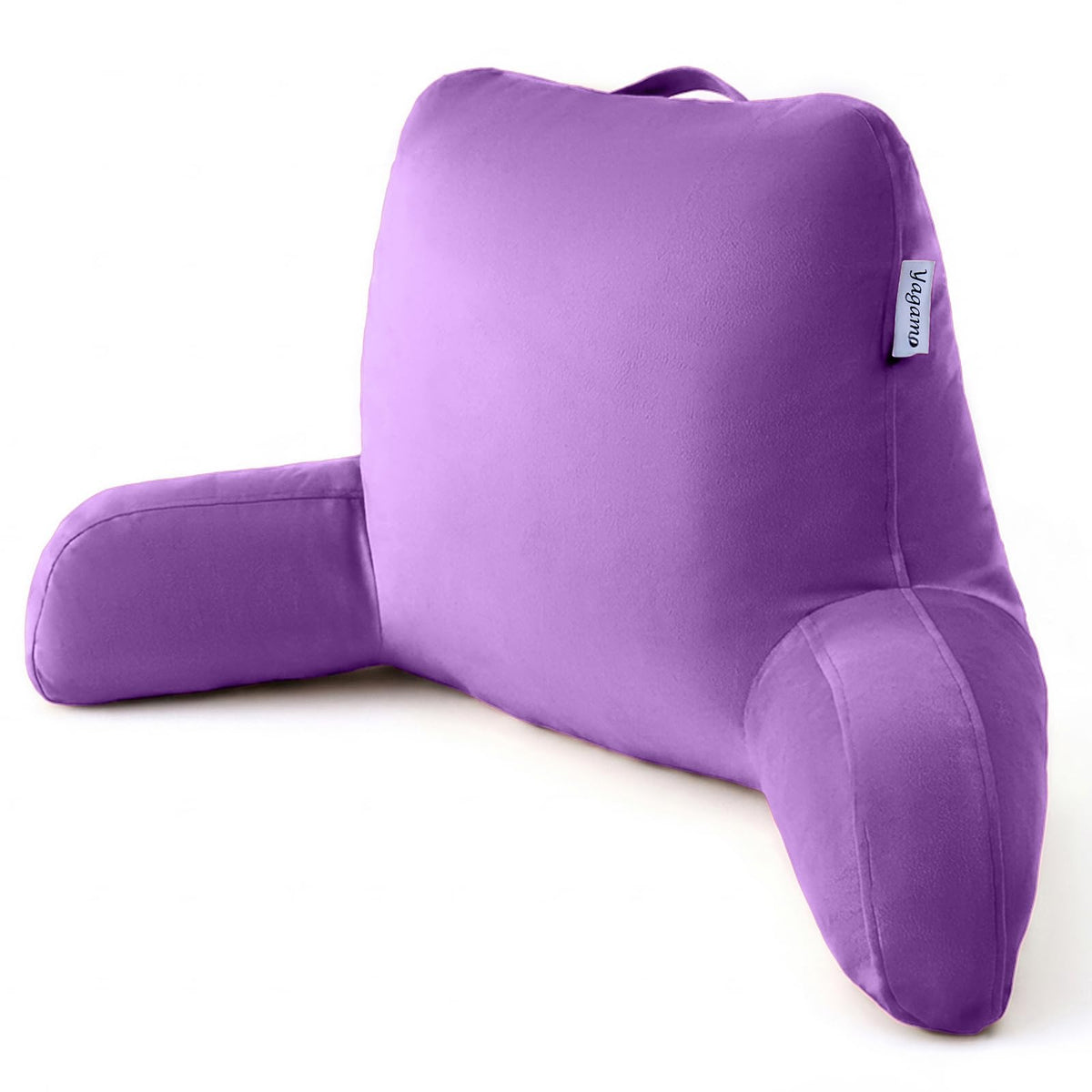 Reading Pillow with Adjustable Memory Foam,Adult Backrest with Arms, Back Pillow for Sitting in Bed with Washable Cover- Large, Gray