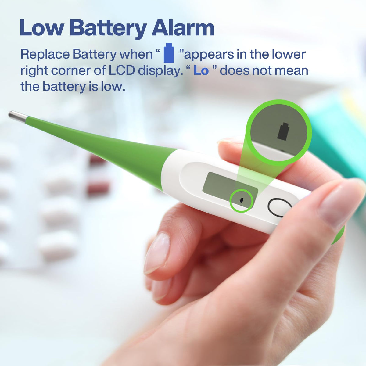 Boncare 10 Seconds Oral Thermometer for Adults and Kids, Light Blue