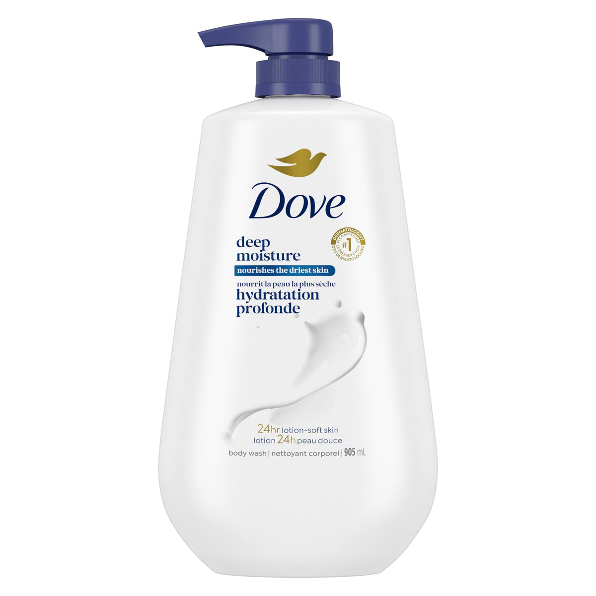 Dove Deep Moisture Body Wash – Sulfate Free, 30.6 oz Pump Bottle