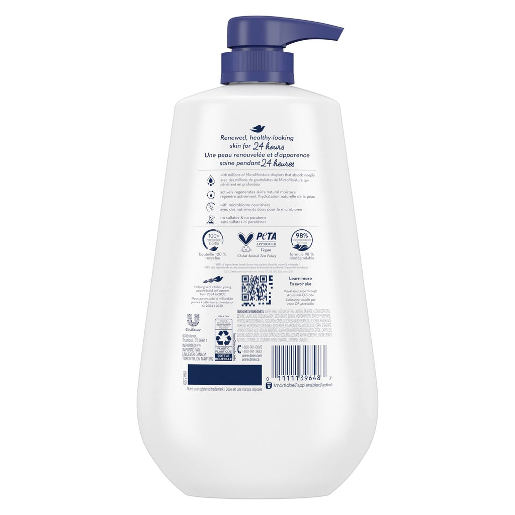Dove Body Wash Body Wash Deep Moisture 30.6 oz Pump, Sulfate Free | Dove Deep Moisture Body Wash hydrates dry skin for 24 hours with a sulfate-free formula and MicroMoisture technology.