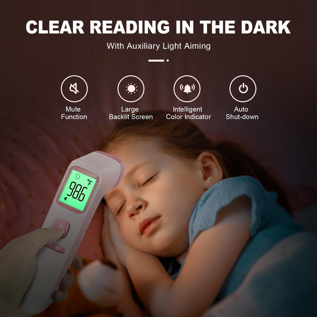 No-Touch Thermometer for Adults, Kids, Babies, 1-Sec Fast Accurate (Black)