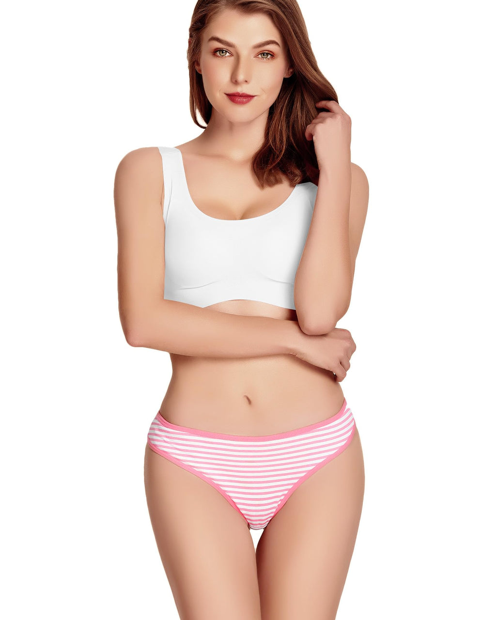 ANZERMIX Women's Breathable Cotton Thong Panties Pack of 6