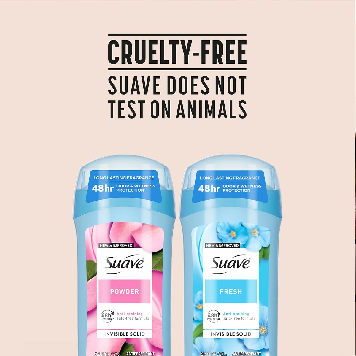 Suave Antiperspirant Deodorant, Fresh & Powder 2-Pack, 2.6 Oz Ea