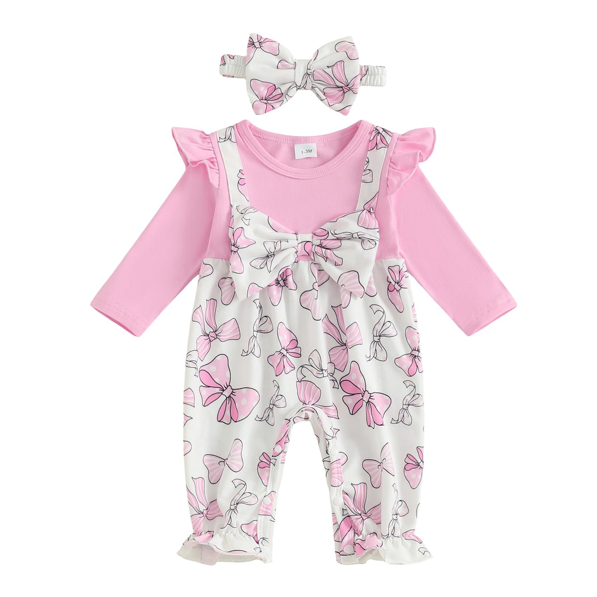 YINGISFITM Newborn Baby Girl Clothes Floral Romper Fack Two Piece Jumpsuit