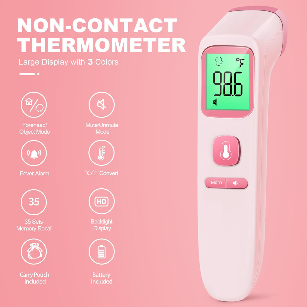 No-Touch Thermometer for Adults, Kids, Babies, 1-Sec Fast Accurate (Black)