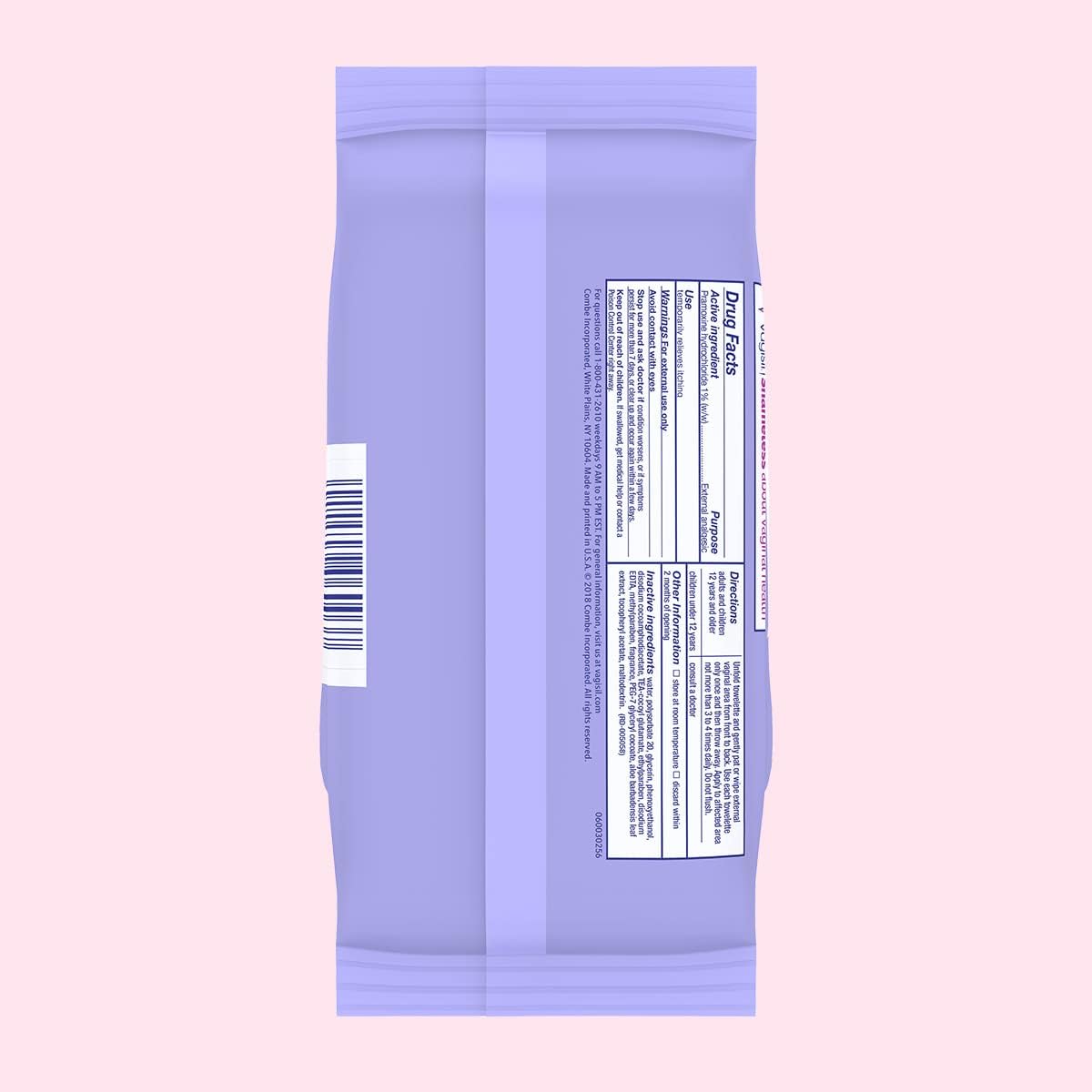 VAGISIL Anti-Itch Medicated Feminine Wipes, Max Strength, 20 Wipes (1 Pack)