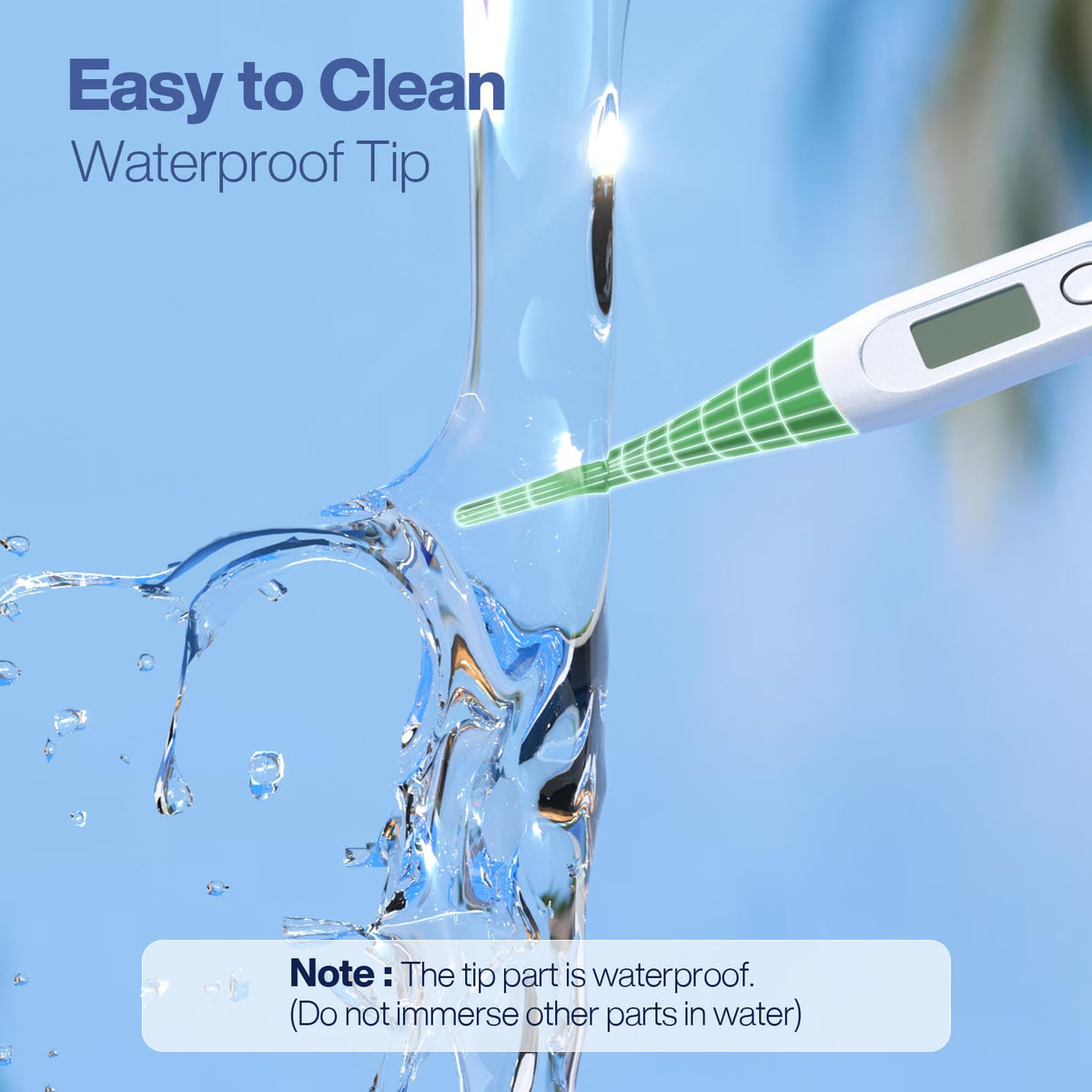 Boncare 10 Seconds Oral Thermometer for Adults and Kids, Light Blue