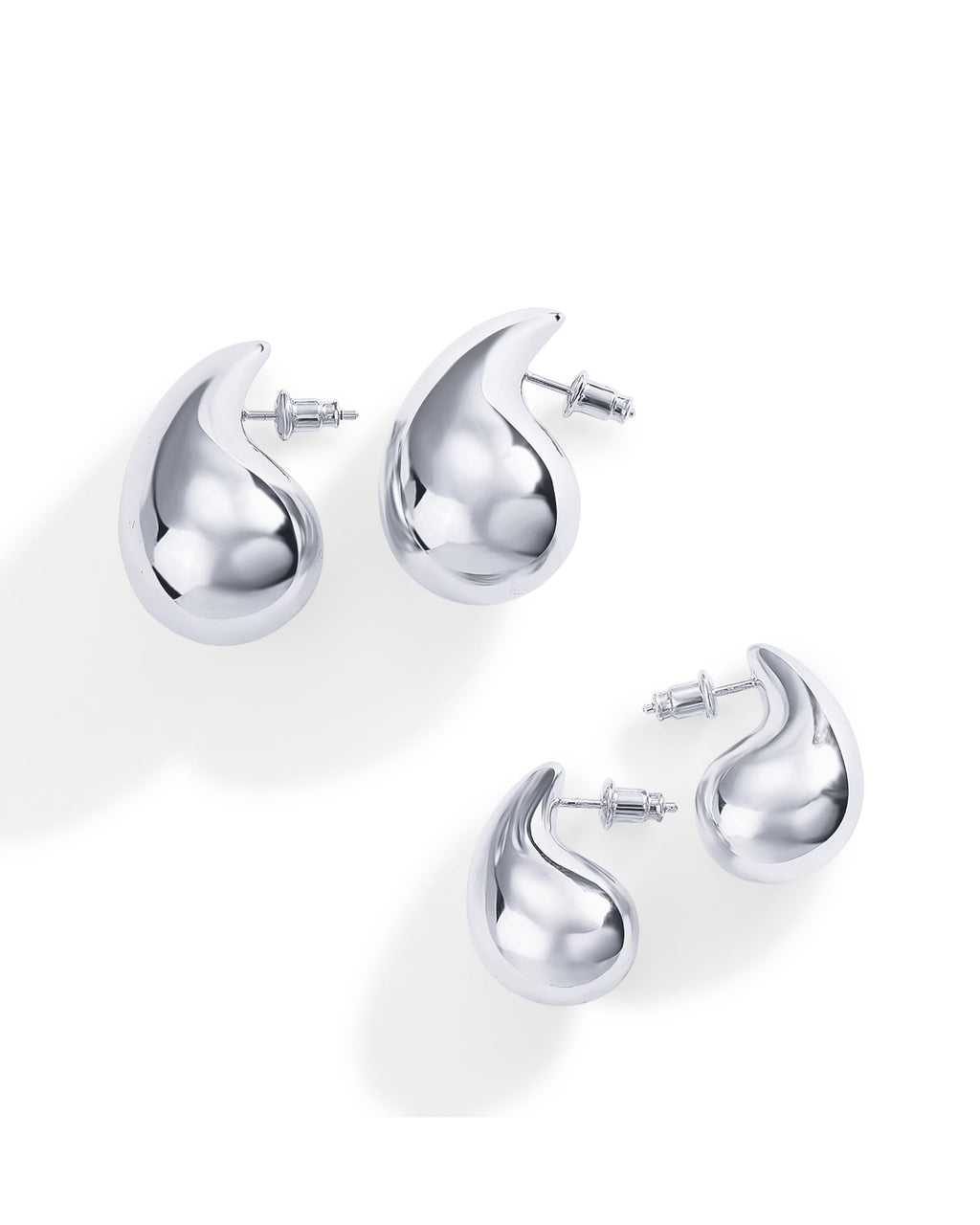 PAVOI 14K Gold Plated 925 Sterling Silver Post Teardrop Chunky Hoop Earrings - Lightweight Drop Earrings for Women - Designer Earring Trendy Jewelry