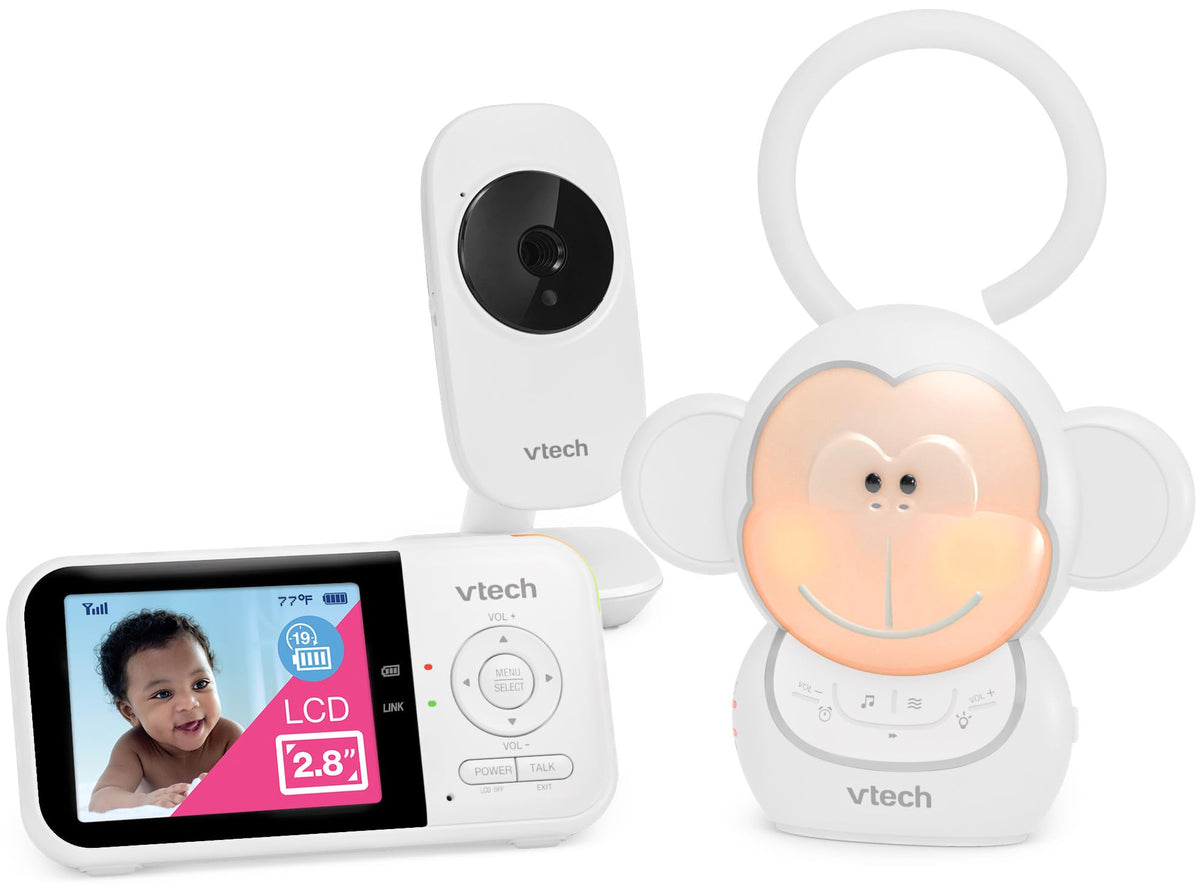 VTech Baby Monitor No WiFi – 19Hr Video Battery, 1000ft Range, Night Vision, Two-Way Talk, Temperature Sensor, Sound-Activated Screen, Lullabies | VM819