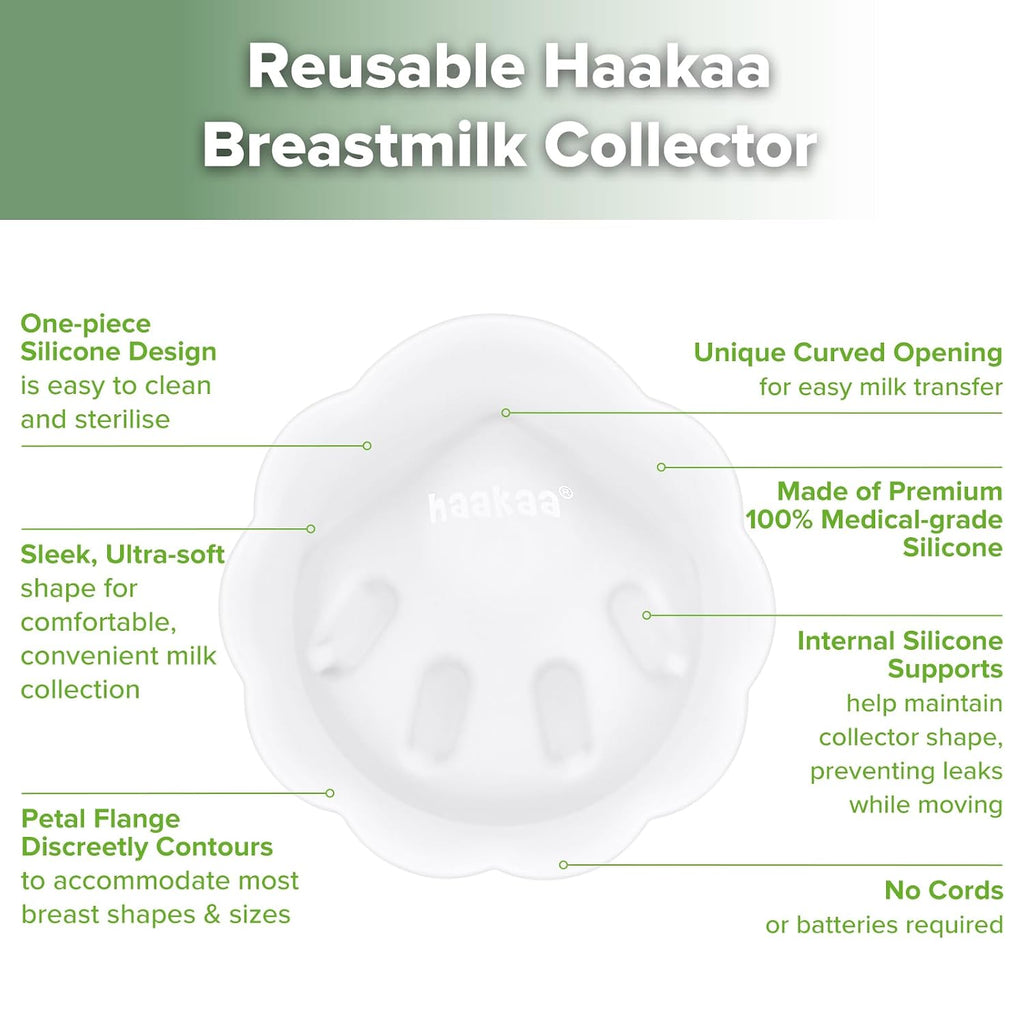 haakaa Petal Soft Silicone Milk Collector for Breastfeeding - 2PCS