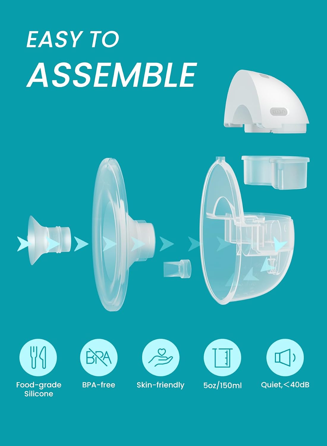 Paruu Hands Free Breast Pump P16, Wearable Breast Pump
