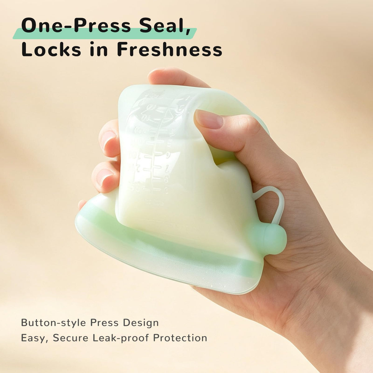 COMI Silicone Breast Milk Storage Bags Reusable, 9oz, BPA Free, 4Green