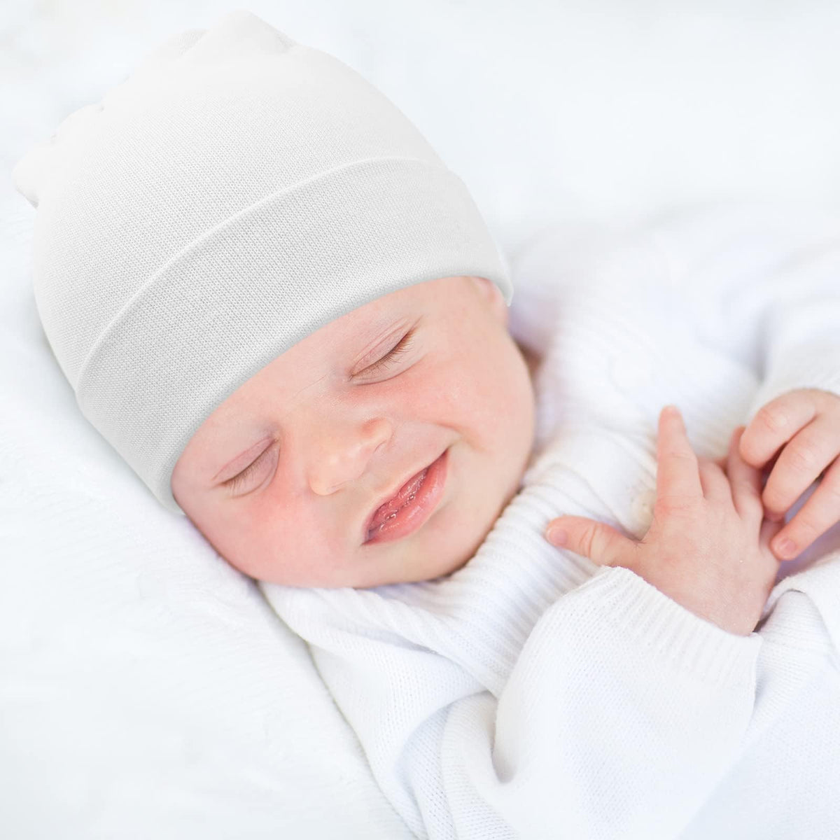 BQUBO Baby Hats and Mittens Infant Cotton Beanie Gloves No Scratch Set Newborn Hospital Hat for Boys Girls