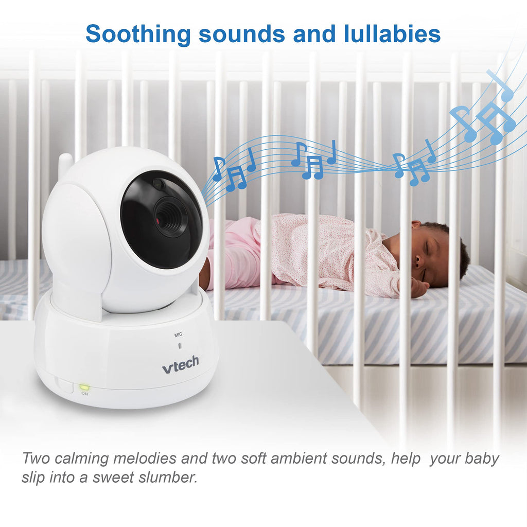 VTech Baby Monitor No WiFi – 19Hr Video Battery, 1000ft Range, Night Vision, Two-Way Talk, Temperature Sensor, Sound-Activated Screen, Lullabies | VM819