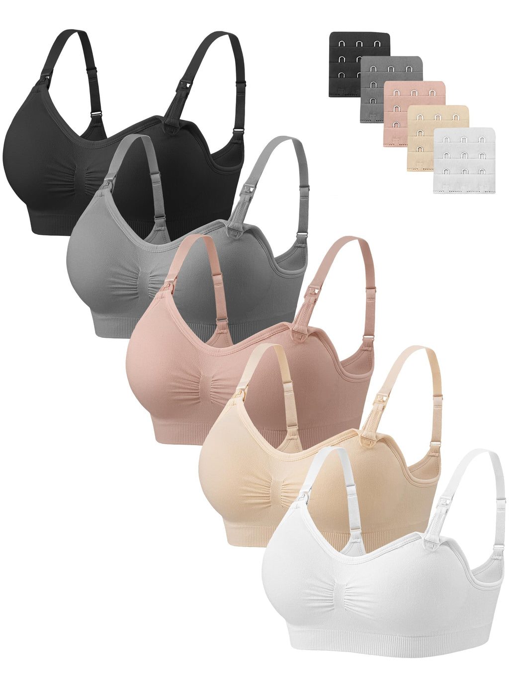 Angelhood Women's Nursing Bras – 5-Pack